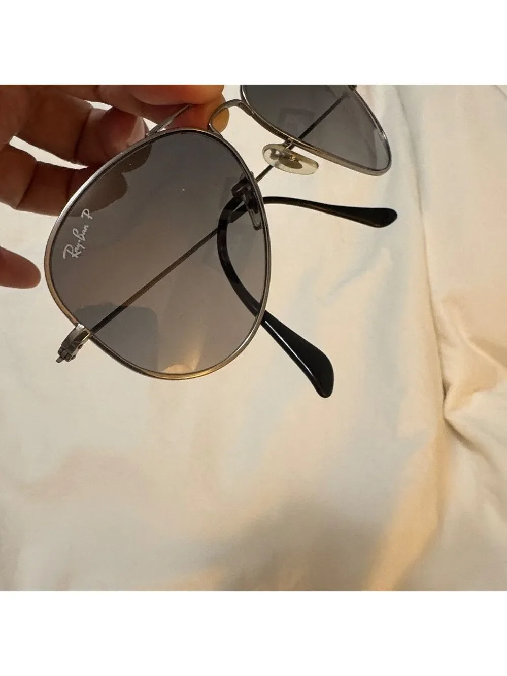 Ray-Ban Black Aviator Titanium Polarized Sunglasses